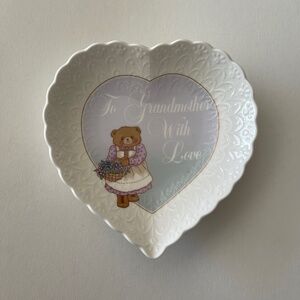 Mikasa Heart Dish Sandy Lehman, Bone China, "To Grandmother with Love"